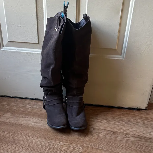 Restricted Dark Brown Over the Knee Boots Size 7 - Image 4