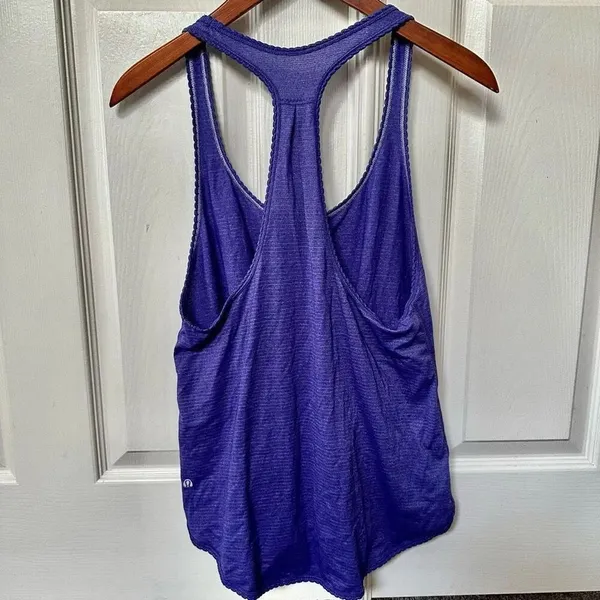 LULULEMON Tank Top Purple Lightweight Racerback Striped - Image 2