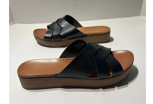 Rock & Candy Calilea Slide Sandals Black Faux Leather Size 9.5 New - Image 4