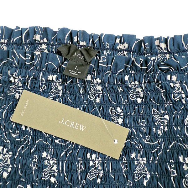 J.Crew Navy Blue Short-Sleeve Smocked Dress Starry Swirl - Image 5