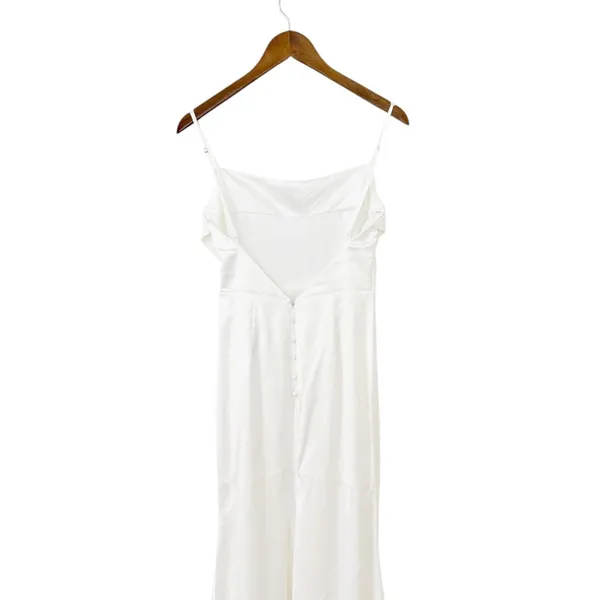 Lulus Lovely Endearment White Satin Sleeveless Backless Maxi Dress size S - Image 5
