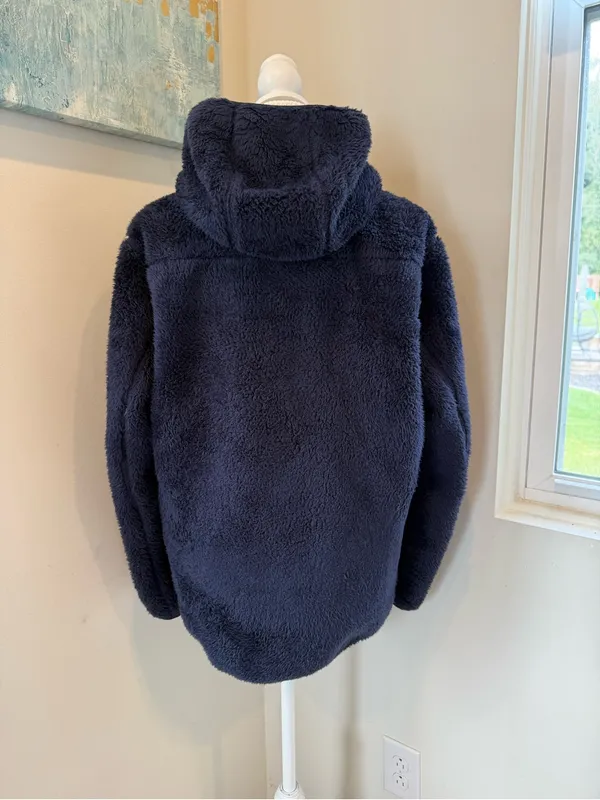 Uniqlo Women’s Navy Plush Hooded Fleece Jacket Size M - Image 2