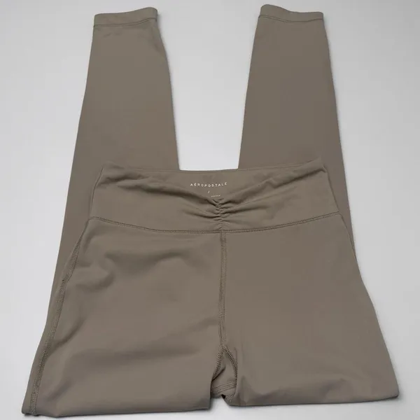Aeropostale Ruched Waist Leggings Size S Taupe‎ Brown - Image 2
