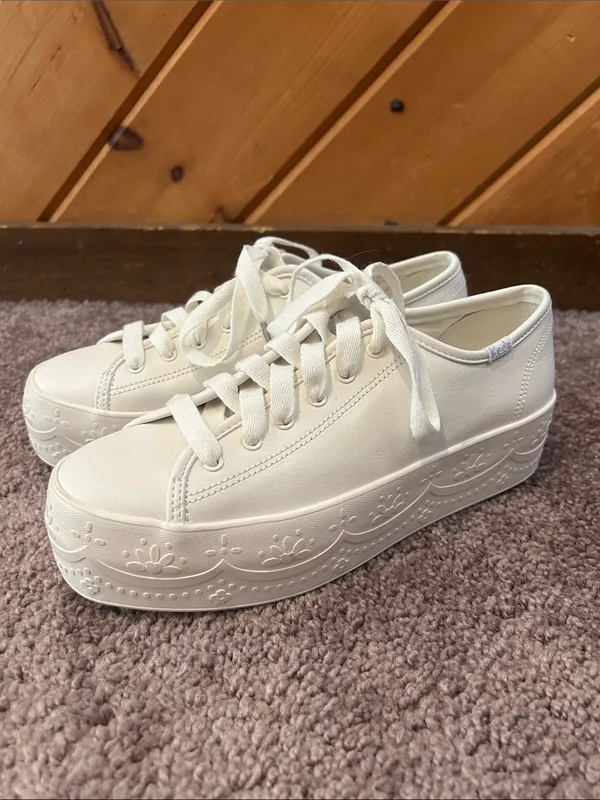 Keds triple up lace platform white sneakers - Image 3