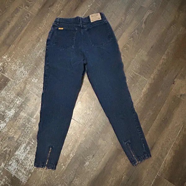 Vintage Jordache Basics High Waisted Mom Jeans Dark Wash Ankle‎ Zip 13/14 8145J - Image 4