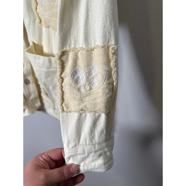 Zara Bloggers‎ Favorite Overshirt Jacket Embroidered Patches Womens Size Small - Image 6