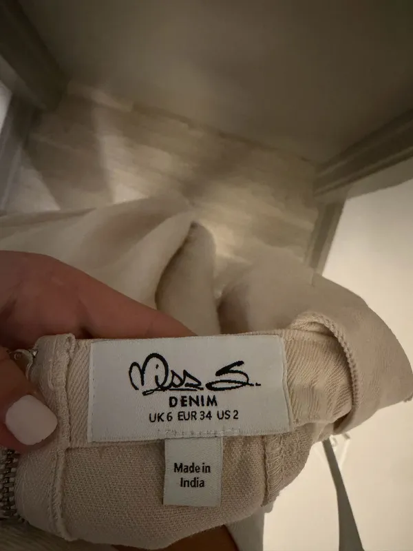 ASOS/Miss S Denim: Beige Denim Mini Dress - Image 3