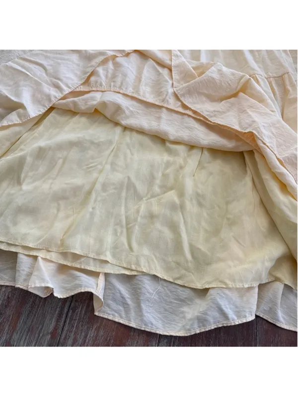 English Factory Butter Yellow Tiered Ruffle Sleeve Maxi Dress Size Large - Image 5
