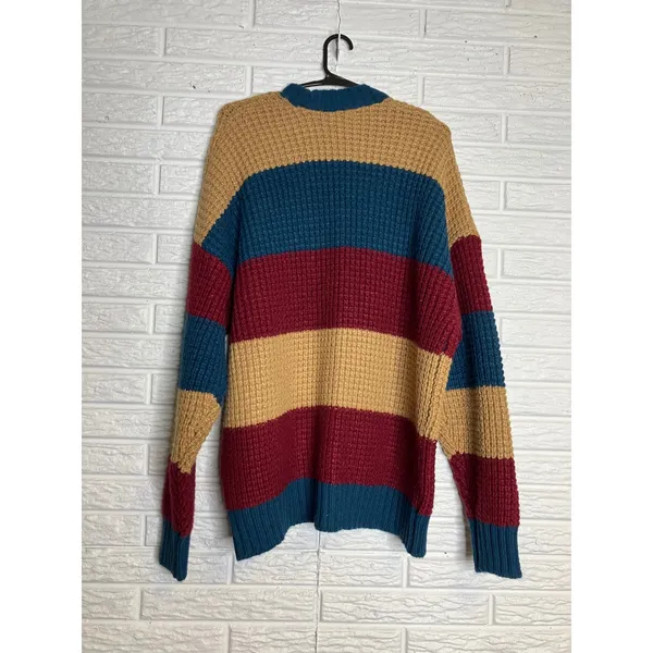 Baltic Born‎ Jonah Chunky Knit Cardigan Womens S/M NWT Striped Waffle Sweater - Image 9