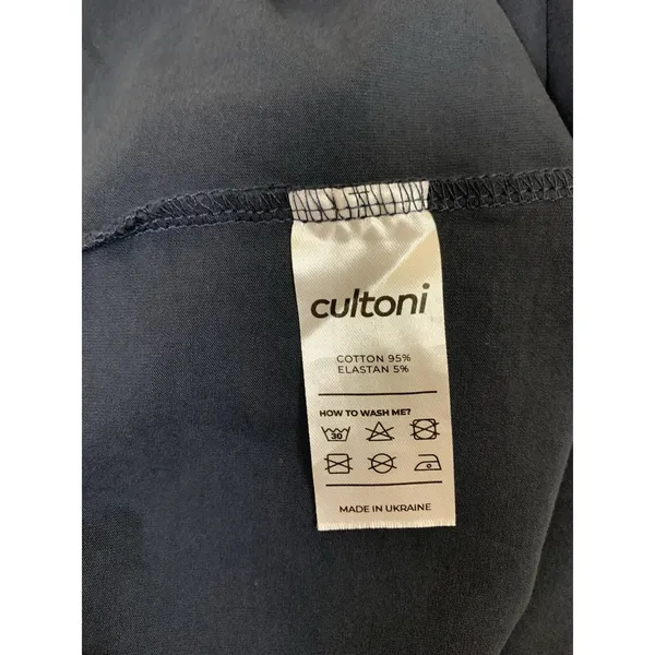 Cultoni Navy‎ Graphic T Shirt Gold Umlaut Logo Minimalist Streetwear Large - Image 5