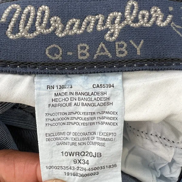 Wrangler Q-Baby Ultimate Riding‎ Jeans Dark Wash Denim Straight Leg 9x34 Western - Image 6