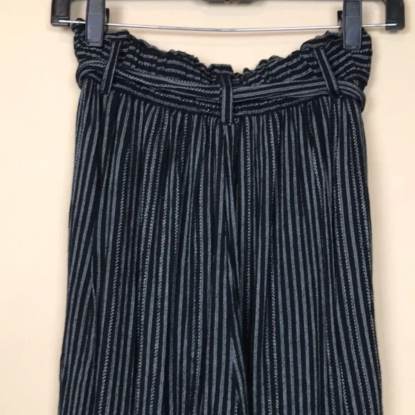 American Eagle Women’s Striped Black White Tie High Waist Rolled Hem Pants - Image 7