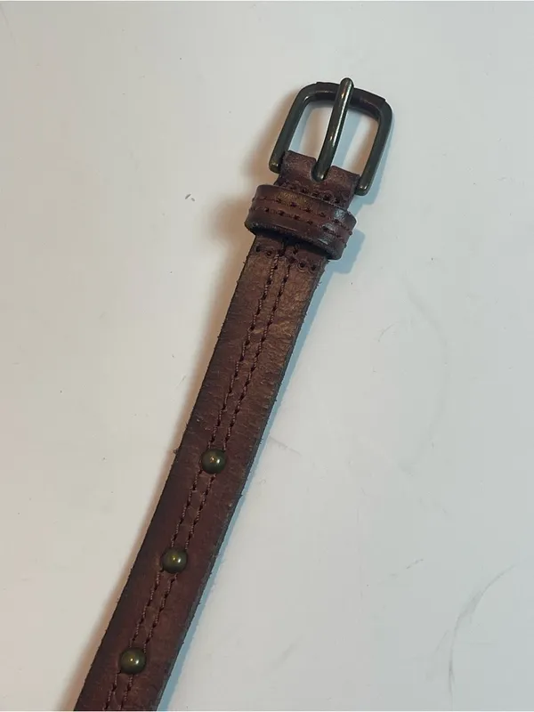 Source Unknown Vintage Brown Genuine Leather Belt Studded Detail Boho Western Style Size XL - Image 2