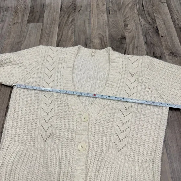POL chunky pointelle knit cotton blend cardigan - Image 4