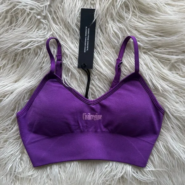 Civil Regime Kelly Seamless Sports Bra Purple Size Small - Image 2