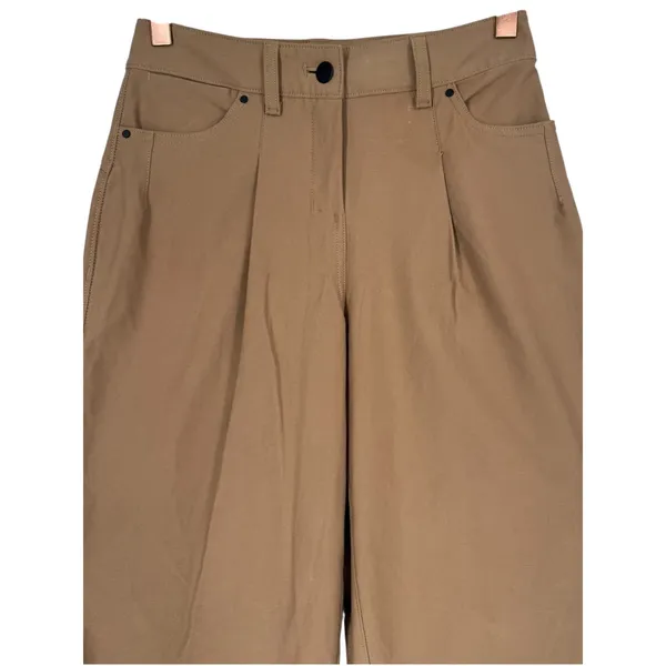 Lululemon Womens City Sleek Mid-Rise Barrel-Leg Pants Tan LW5FF8S Size 24 Preppy - Image 7