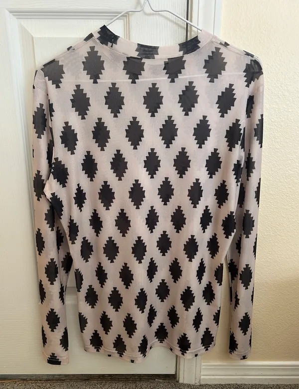 Turquoise Haven Long Sleeve Sheer Mesh Top - Image 2