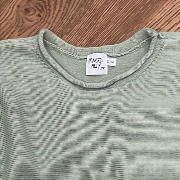 Princess Polly‎ small/medium rolled neck, crop sage green sweater - Image 4