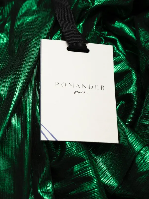Pomander Place - Emerald Crinkle Lurex Lillith Maxi Dress - Image 7