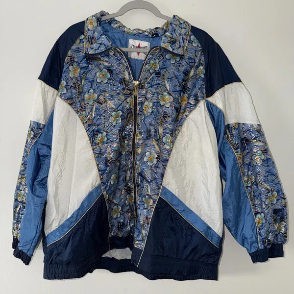 VINTAGE- Active Frontier 90’s Windbreaker Bomber Jacket Aztec size XL - Image 7