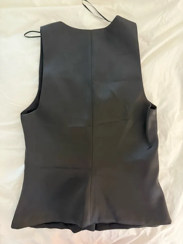 ZARA Sleeveless Satin Top Black - Image 3