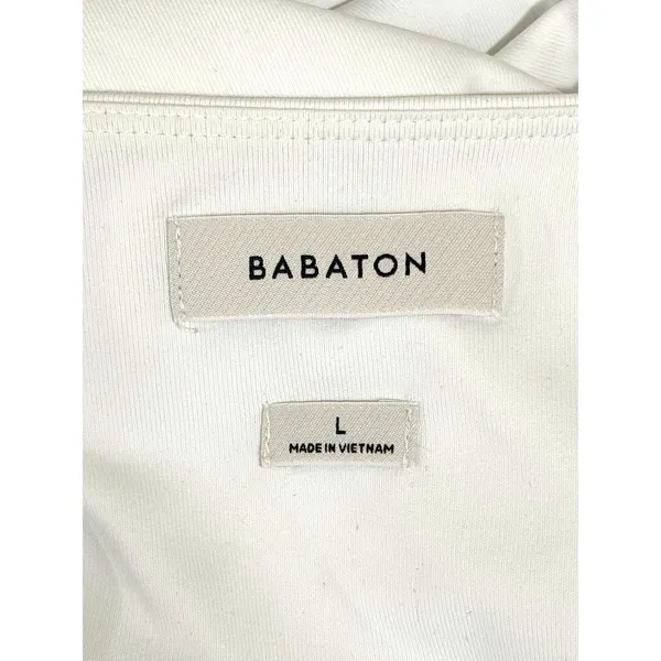 Babaton Aritzia Contour Long Sleeve Bodysuit White‎ Crew Neck Size L 79672 - Image 3