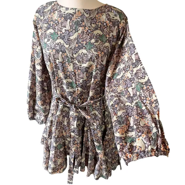 Shop the Mint Get Closer Plum Purple Fox Printed Dress - Image 2