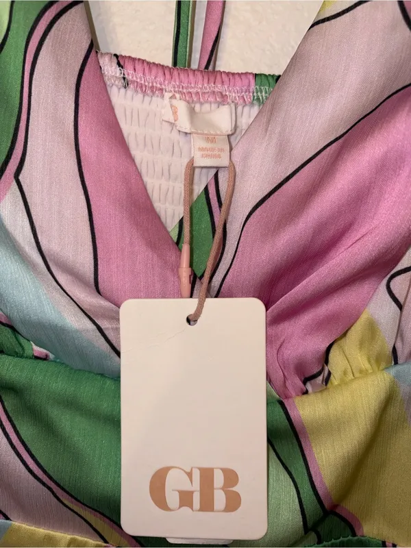 Gianni Bini NWT Pastel Abstract Print Open Back Mini Dress Size Medium - Image 4