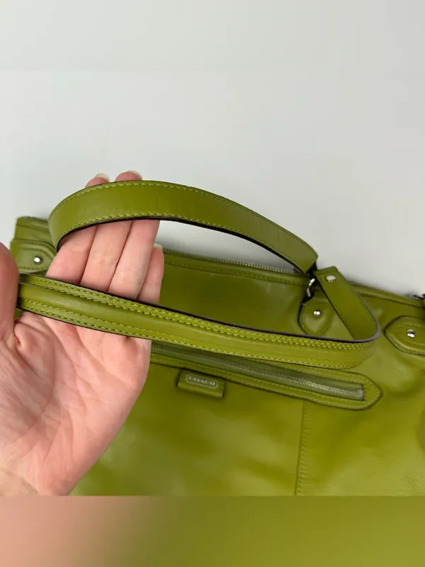 Coach Daisy Emma Green Leather Shoulder Bag Tote - Image 7