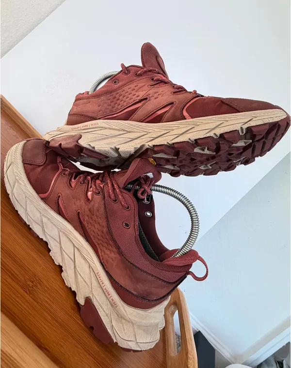 Hoka Anacapa Gototex Megagrip Women’s 9 B Trainers Sneakers Maroon Coral - Image 8