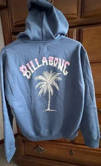 NWT WOMENS BILLABONG PALM TREE HOODIE MEDIUM - Image 2