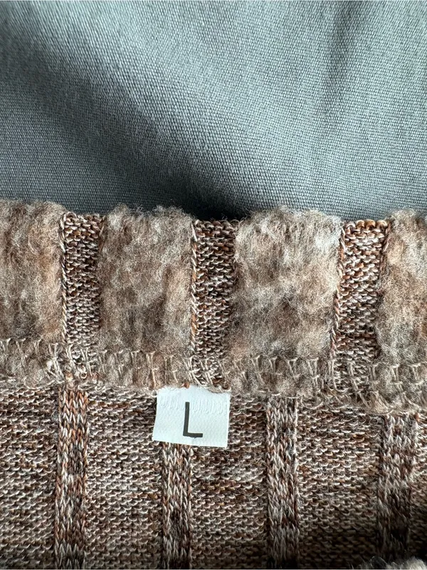 Cozy Ribbed Button-Side Women’s Top in Taupe - Image 4