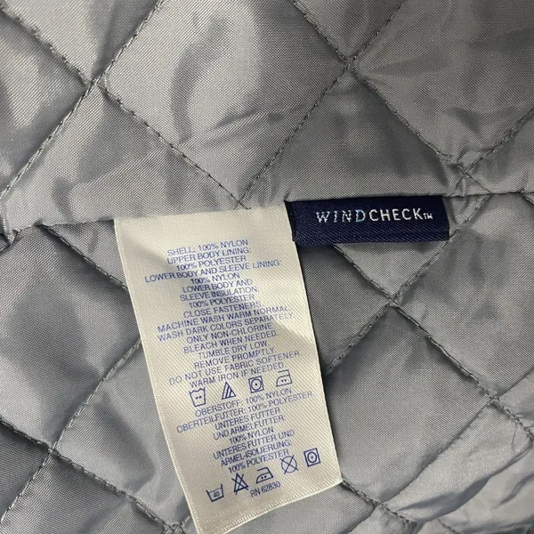 Lands End‎ Coat Womens Medium Blue Full Zip Outdoor Wind Check Nylon - Image 8