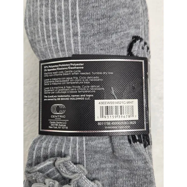 Bebe Womens No Show Socks 9 Pair Pack Ruffle Trim White Pink Grey Size 4-10 NEW - Image 2