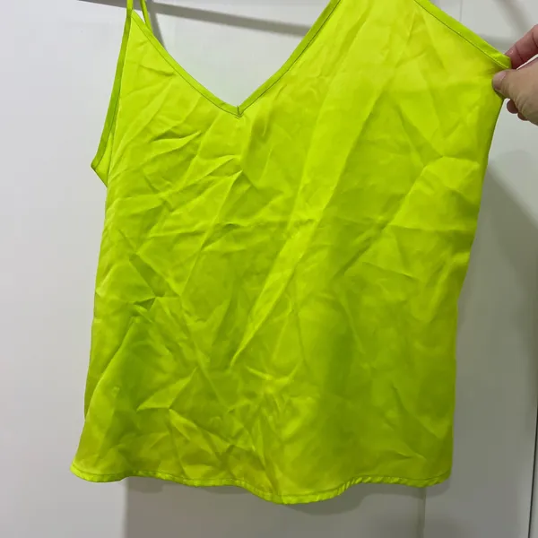 ettitude CleanBamboo Camisole Women Medium Neon Lime Green Bamboo Lyocell Tank - Image 2