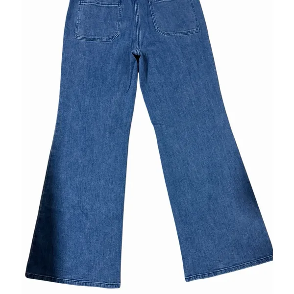 Maeve Anthropologie Junie Wide Leg High Rise Sailor Utility Trouser Jean Size 30 - Image 6