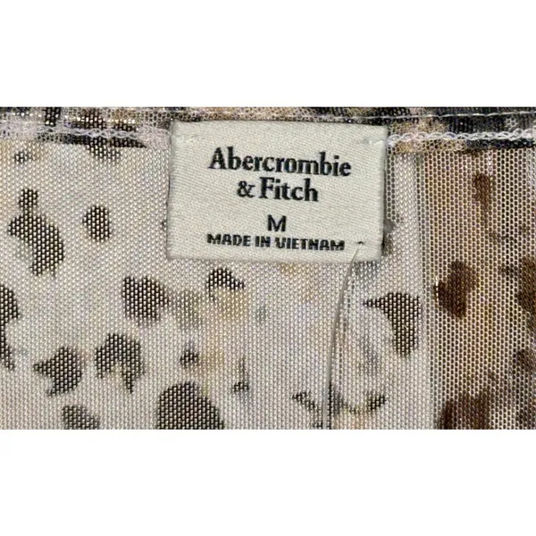 NWT Abercrombie & Fitch White Black Floral Mesh Ruched Sleeveless Blouse Size M - Image 4