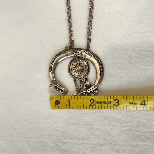 Karma Bella Women's Necklace Vintage Silver Tone Metal Western Cowgirl Hippy - Image 5