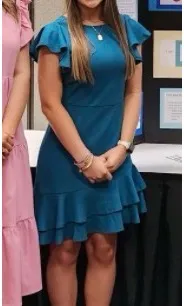 teal boutique dress Blue - Image 4