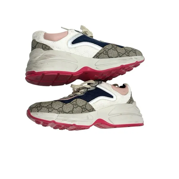 Gucci Rhyton GG Canvas Multi Monogram Low Top Sneakers Runners Size 38.5 - Image 12
