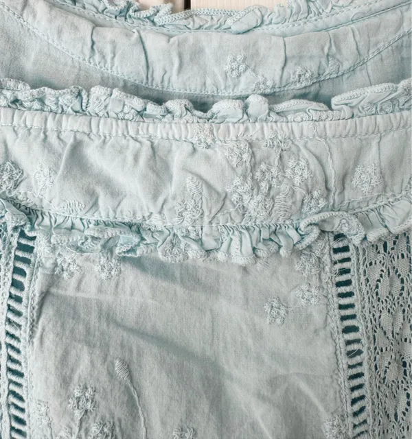Anthropologie Pilcro Square-Neck Lace Swing Mini Dress, Size M - Image 12
