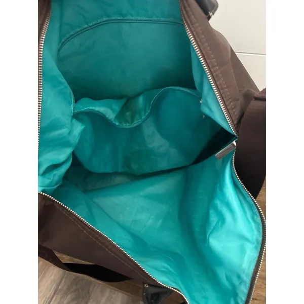Moroccanoil Large Brown Nylon Weekender Tote Bag Travel Gym Carryall - Image 10