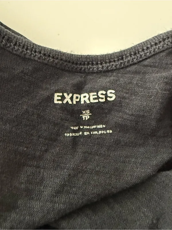 Express Y2K Babydoll Tank Top Black Lace Strap Detail Empire Waist XS - Image 2
