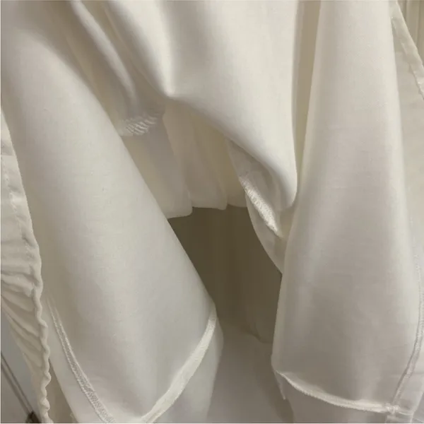 Lulus Westwind White Lace Pleated Tiered Chiffon Dress Crocheted Floral Top Sz L - Image 14