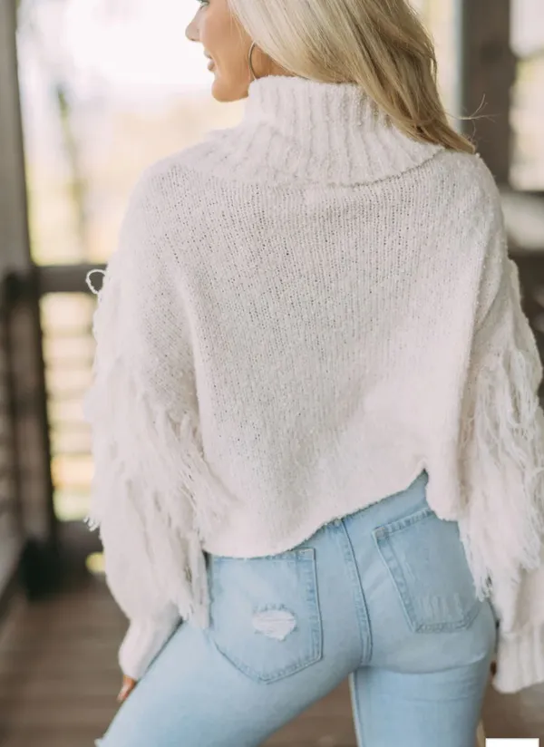 These Three Shaggy Turtle Neck Crop Sweater  - Image 5