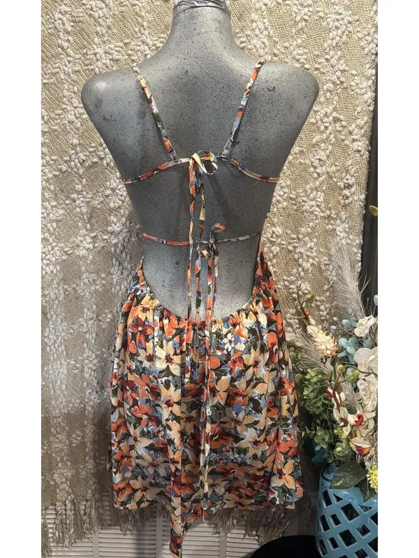 SHEIN VCAY Sexy Floral Print Spaghetti Strap Dress - Size L - Image 3