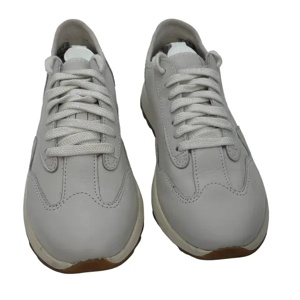 Clarks Women's Size 7 1/2 M DashLite Lo Leather Trainers‎ Sneakers Shoes Ivory - Image 2