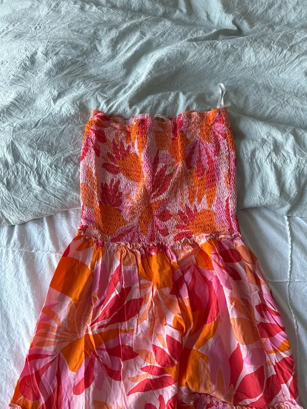 Strapless Maxi Dress Size Large Orange - Image 2