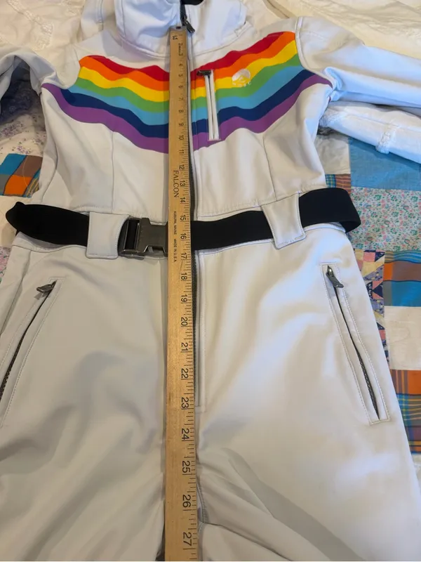 OOSC Rainbow Road Ski Suit S Rainbow One Piece Snowboard Retro Snow / ski - Image 10