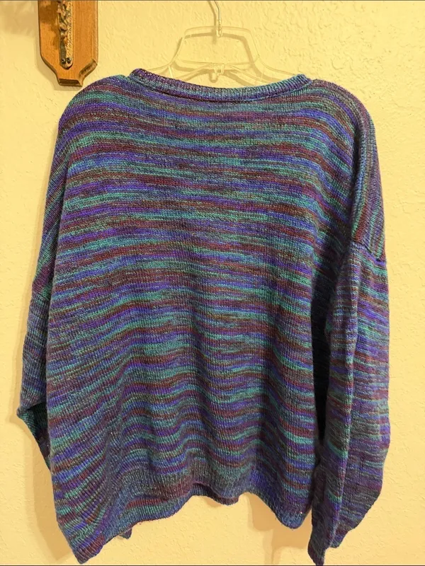 Vintage striped grandpa sweater cottagecore granny farmhouse handmade - Image 3
